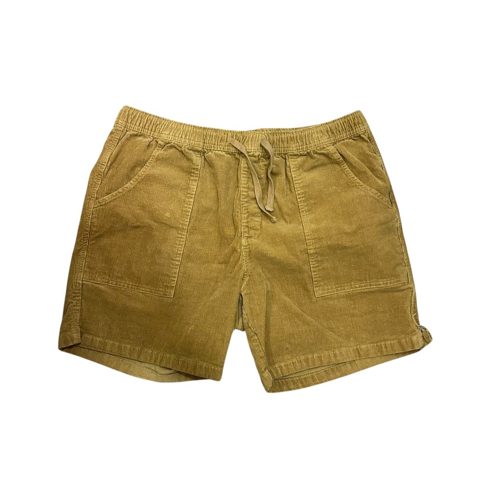 Katin Corduroy Pull On Shorts Tan Elastic Waist Drawstring Mens XL